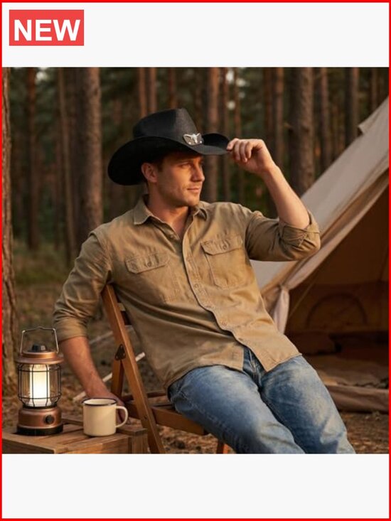 Straw Cowboy Hat with Wide Brim for Sun Protection Unisex main image 7